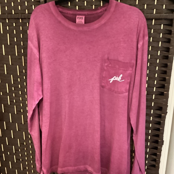 VICTORIA SECRET PINK Tops - VICTORIA SECRET PINK CREW TOP ( Size: Large) (Color: Pink Dye) NWOT